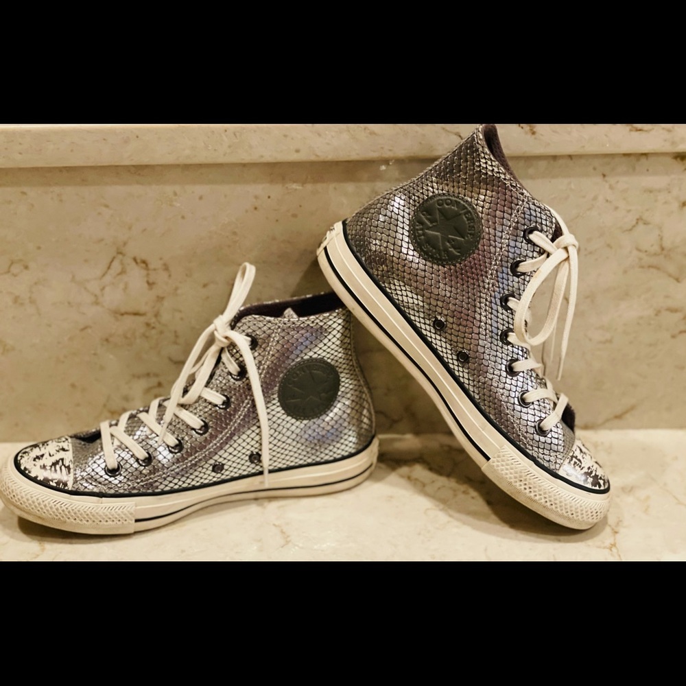 Converse High Top All Star Silver Snakeskin